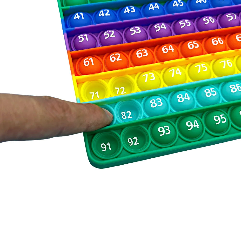 Rainbow 1-100 Numbers Fidget Toys, Math Counting Games Learning Stationery Educational Toy for Kindergarten Preschool Kids