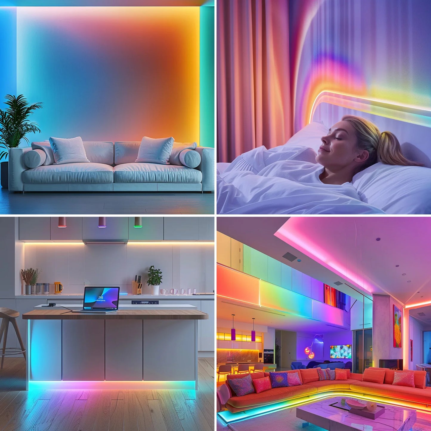 200ft RGB Smart LED Strip – Music Sync & Color-Changing Lights