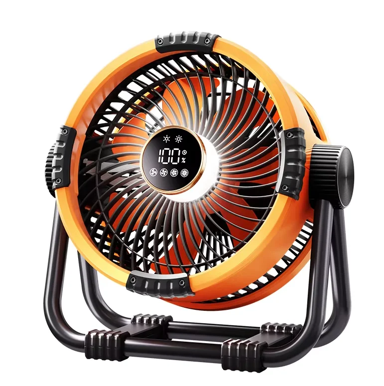 Multifunctional Outdoor Camping Fan Light Rechargeable Ceiling Fan with 3-speed Night Light and Power Bank Portable Fan