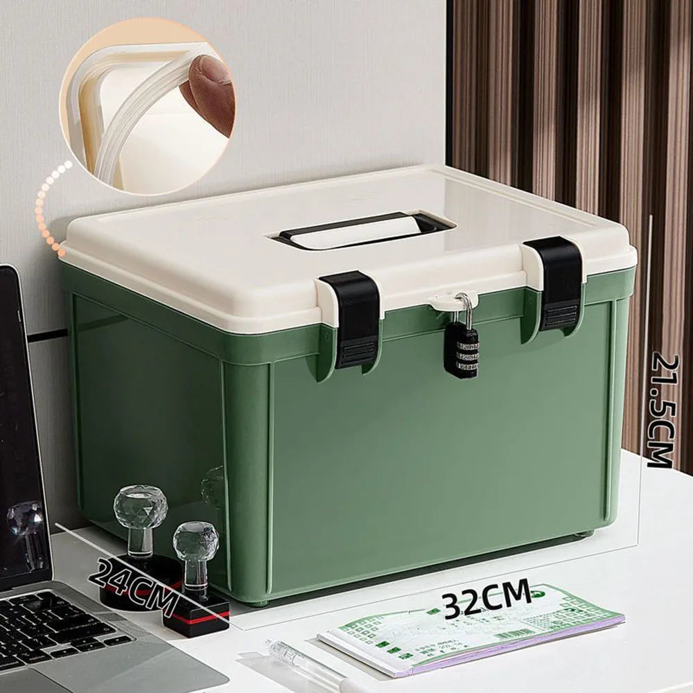 Password Lock Safe Box Household Cash Jewelry Storage Box Travel Portable Privacy Security Organizer Case for Passport Document