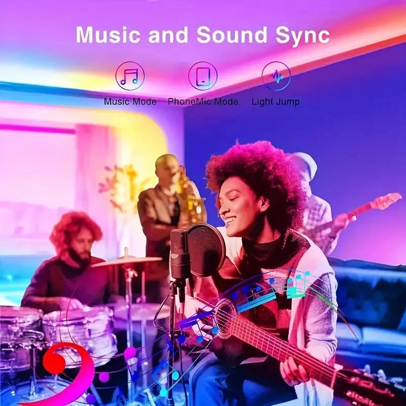 200ft RGB Smart LED Strip – Music Sync & Color-Changing Lights
