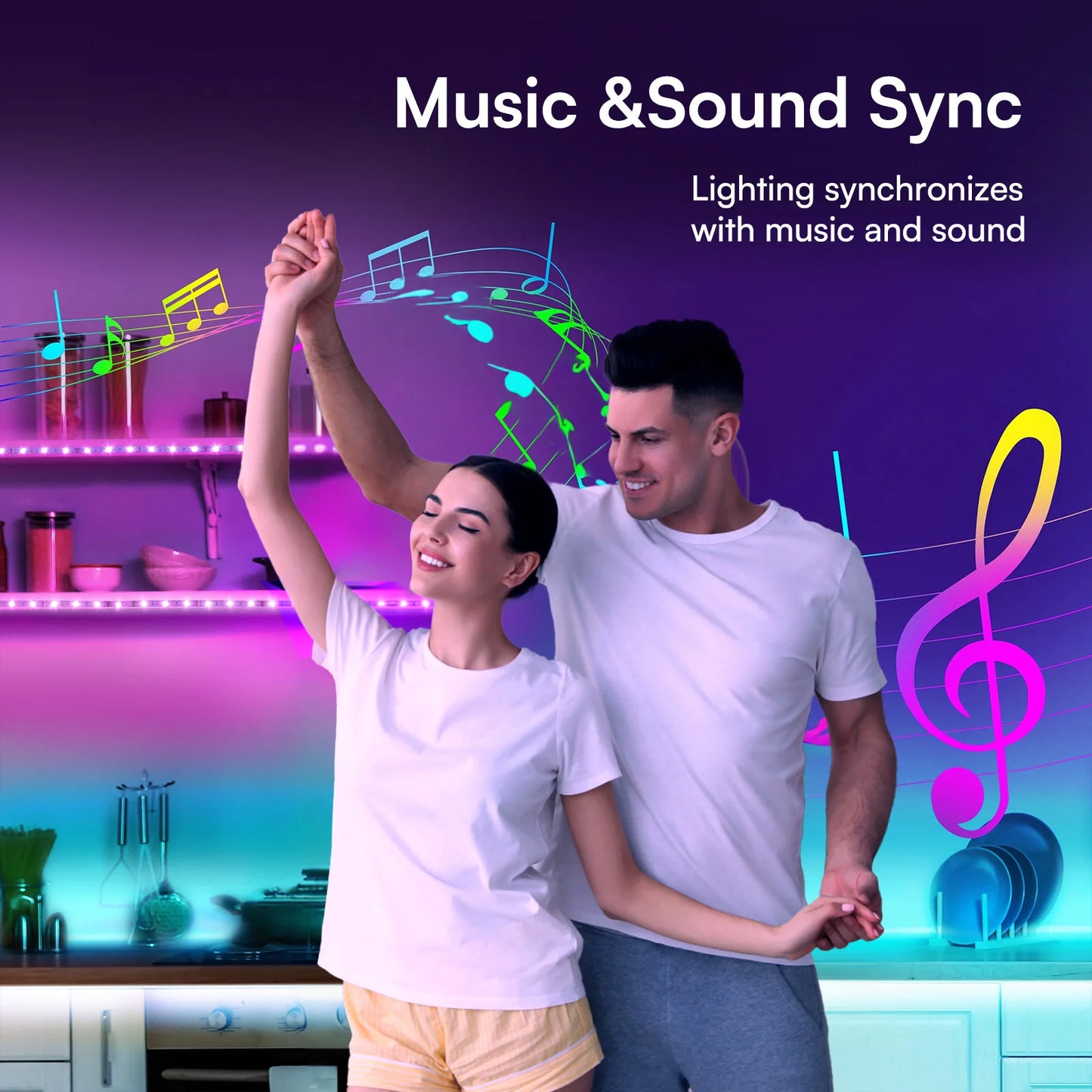 200ft RGB Smart LED Strip – Music Sync & Color-Changing Lights