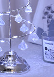 Battery-Powered LED Crystal Christmas Tree Table Lamp