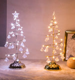 Battery-Powered LED Crystal Christmas Tree Table Lamp