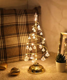 Battery-Powered LED Crystal Christmas Tree Table Lamp