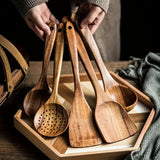 5-Piece Wooden Kitchen Utensil Set for Nonstick Pans