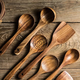 5-Piece Wooden Kitchen Utensil Set for Nonstick Pans