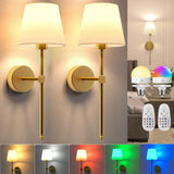 Wireless Rechargeable Wall Lamp – Dimmable, Remote-Controlled, 10-Color