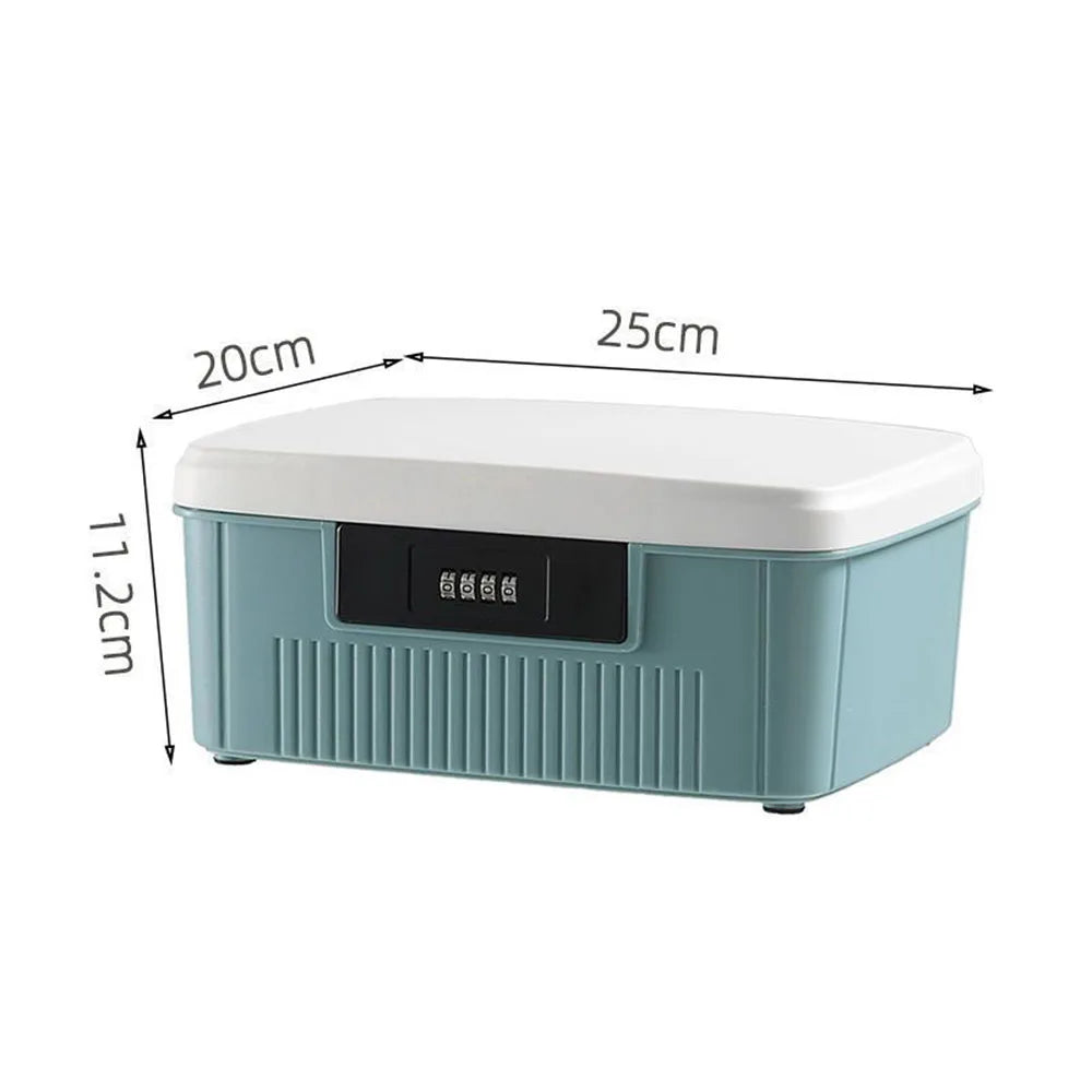 Password Lock Safe Box Household Cash Jewelry Storage Box Travel Portable Privacy Security Organizer Case for Passport Document