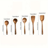 5-Piece Wooden Kitchen Utensil Set for Nonstick Pans