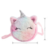 Kids Plush Unicorn Shoulder Bag – Cute Cartoon Handbag