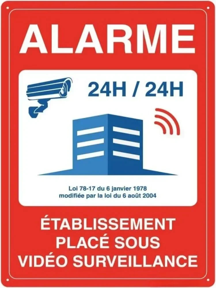 "Heavy Duty Aluminum Security Sign Surveillance Private Property No Trespassing' Warning Plaque for Warehouse