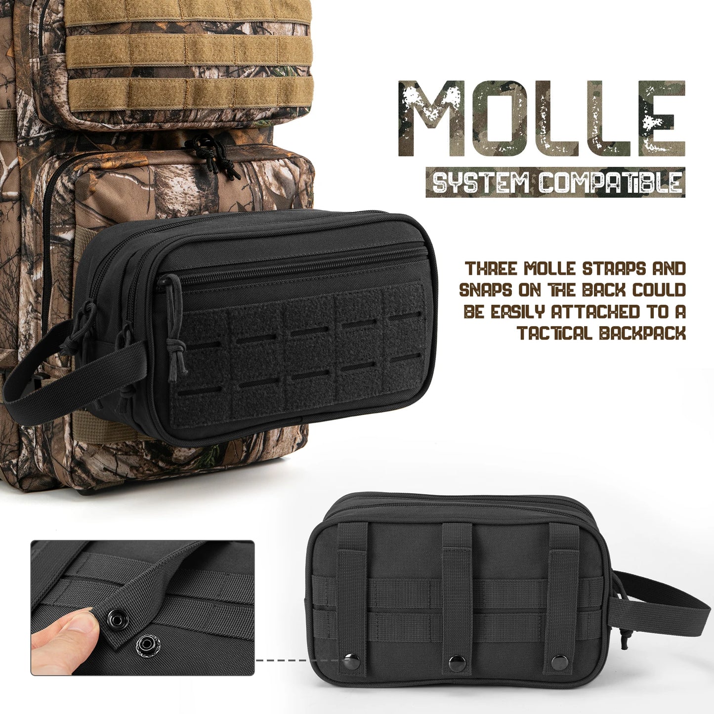 Toiletry Bag For Men Hygiene Bag Mens Shaving Kit Travel shower Bag Waist BackpackTool Molle Pouches Small Dopp Kit belt bag