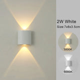 Modern White LED Up/Down Outdoor Wall Lamp