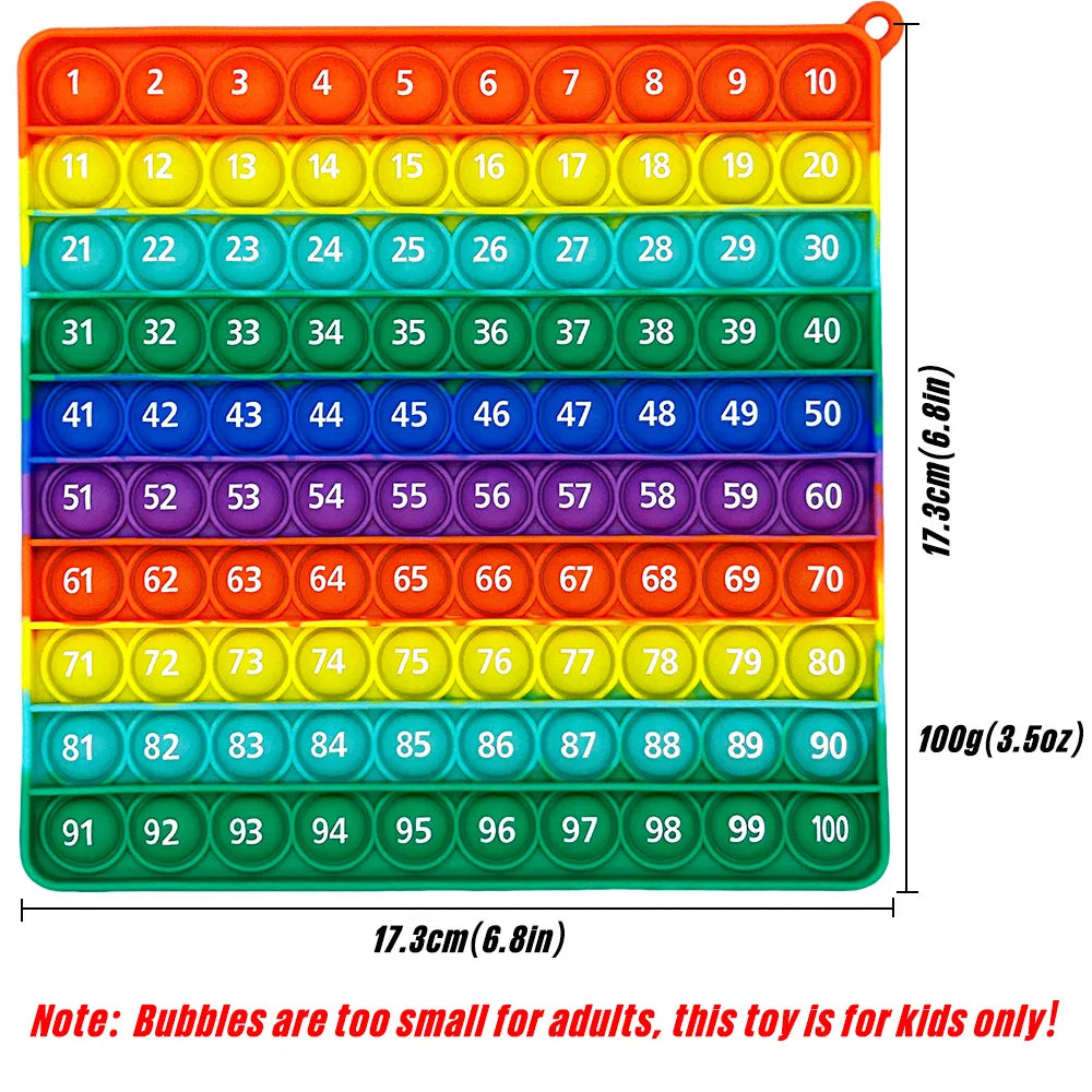 Rainbow 1-100 Numbers Fidget Toys, Math Counting Games Learning Stationery Educational Toy for Kindergarten Preschool Kids