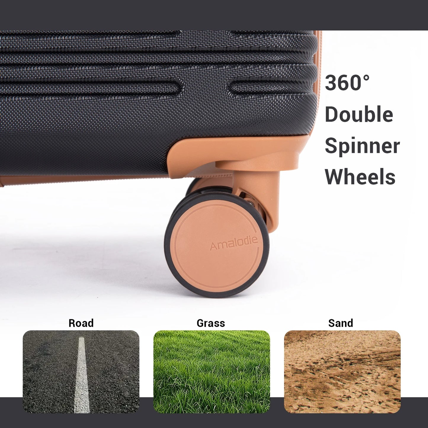 Luggage sets 5 Pieces,Hardshell Suitcase set with Double Spinner Wheel,Travel Case with TSA Lock and Weekend Duffle Bag