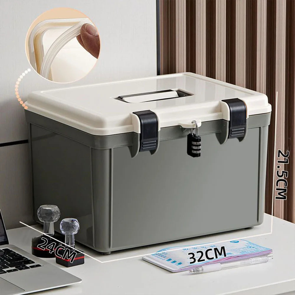 Password Lock Safe Box Household Cash Jewelry Storage Box Travel Portable Privacy Security Organizer Case for Passport Document