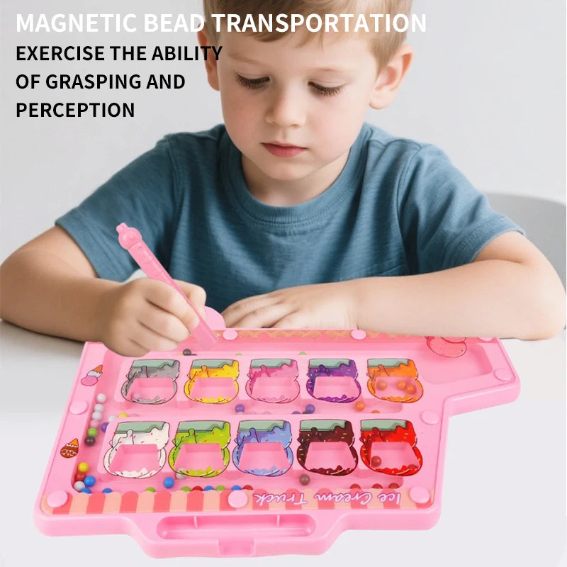Magnetic beaded toys for children's intelligence and concentration training, magnetic toys for babies to improve their attention