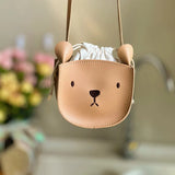 Kids Koala PU Leather Messenger Bag - Cute Cartoon Crossbody