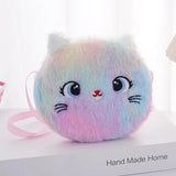 Plush Rainbow Cat Crossbody Bag – Kids Messenger Bag
