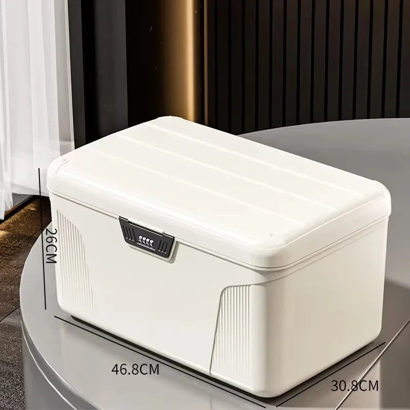 Four Digit Password Lock Safe Box Passport Portable Medicine Organizer Case Household Cash Jewelry Privacy Security Storage Box