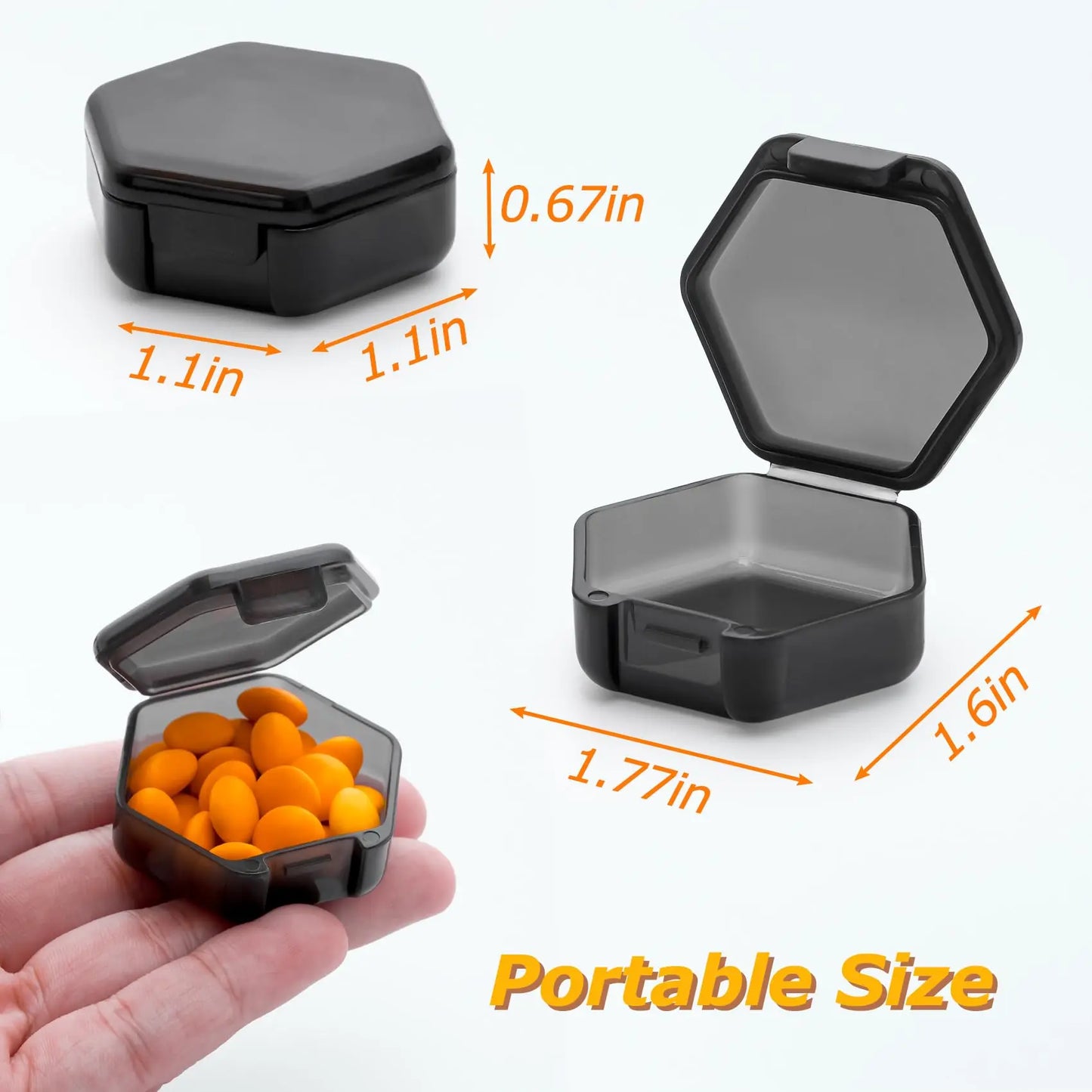 12Pcs Small Pill Box,Travel Pill Case, Portable Mini Organizer for Pocket Purse, Daily Medicine Vitamin Container, Fish Oil