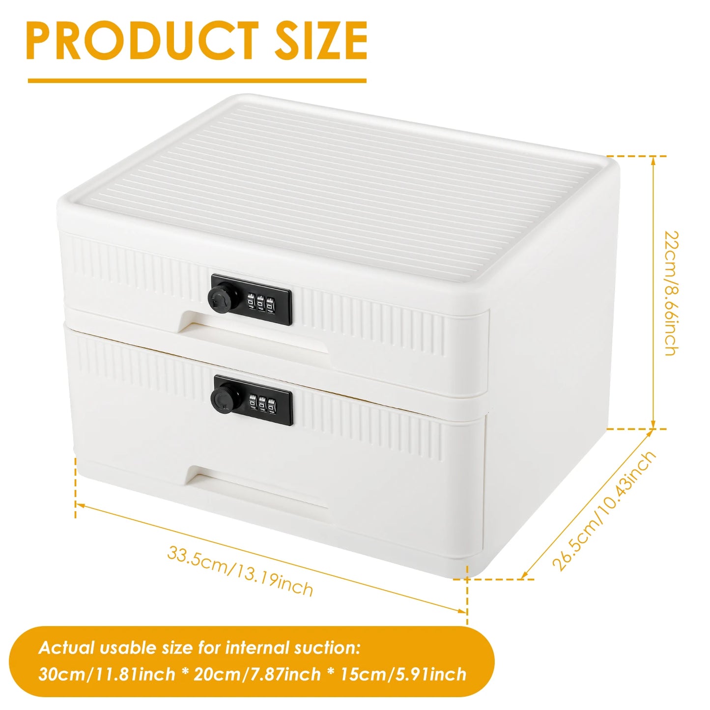 1/2-Layer Safe Box With Digital Password Lock Large Capacity Jewelry Organizer Box for Valuables Privacy Security Protection