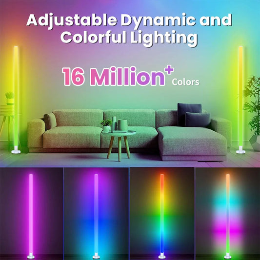 150cm RGB Smart Corner Floor Lamp – APP-Controlled, Dimmable