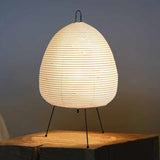 Japanese-Style Rice Paper Tripod Table Lamp