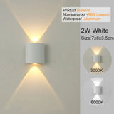 Modern White LED Up/Down Outdoor Wall Lamp