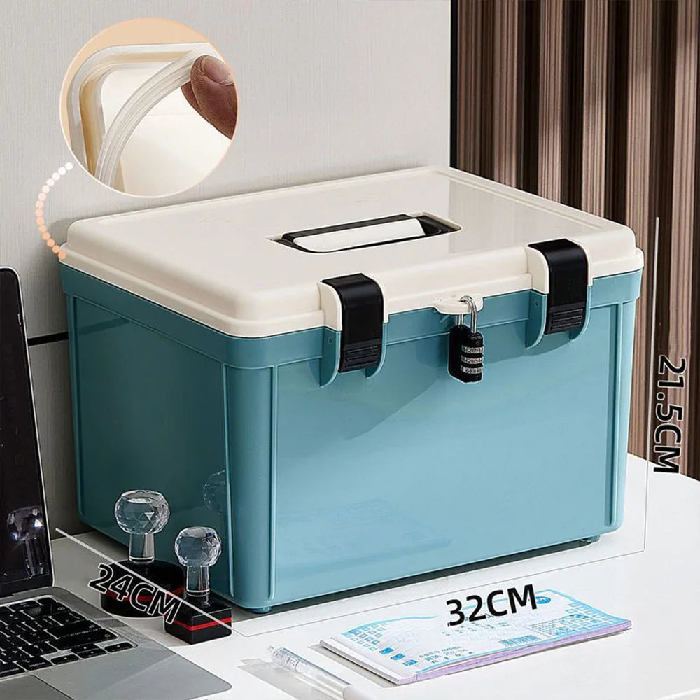 Password Lock Safe Box Household Cash Jewelry Storage Box Travel Portable Privacy Security Organizer Case for Passport Document