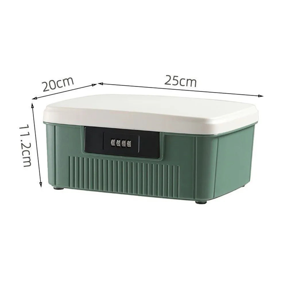Password Lock Safe Box Household Cash Jewelry Storage Box Travel Portable Privacy Security Organizer Case for Passport Document
