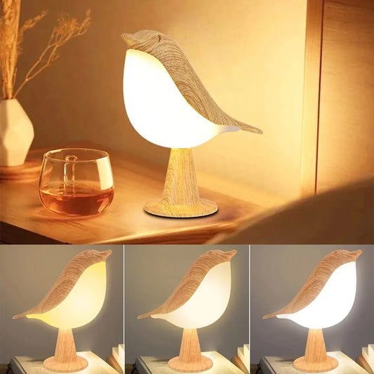 Modern Magpie LED Bedside Lamp – 3-Color Touch Control