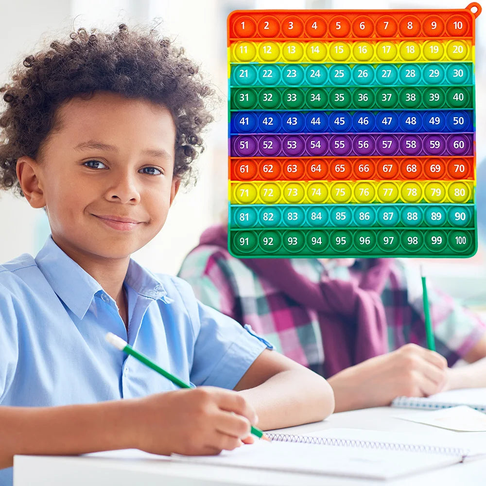 Rainbow 1-100 Numbers Fidget Toys, Math Counting Games Learning Stationery Educational Toy for Kindergarten Preschool Kids