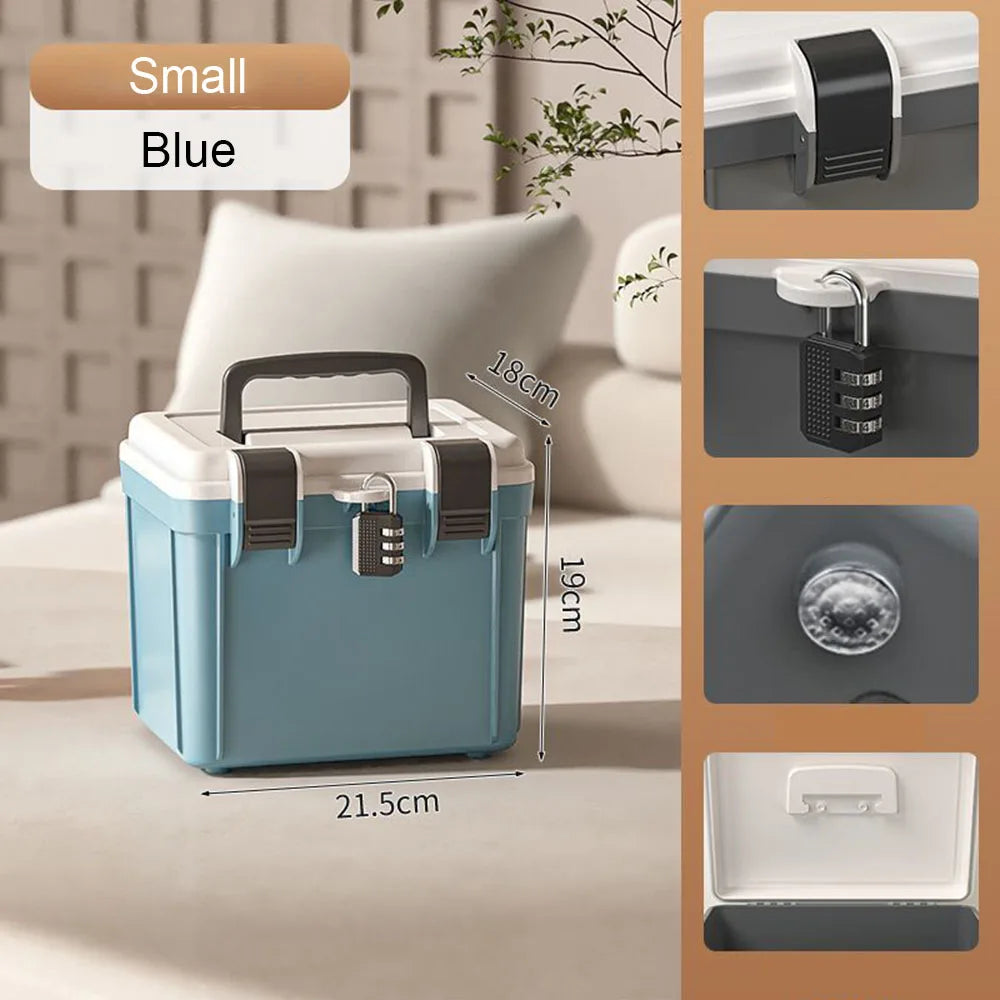 3 Digit Password Lock Safe Box Home Cash Jewelry Passport Document Handheld Storage Box Travel Privacy Security Organizer Case