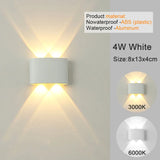 Modern White LED Up/Down Outdoor Wall Lamp