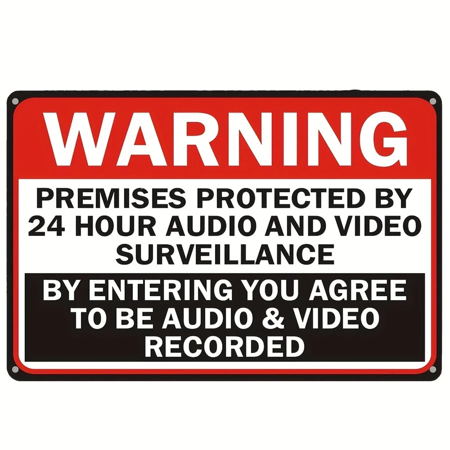 "Heavy Duty Aluminum Security Sign Surveillance Private Property No Trespassing' Warning Plaque for Warehouse