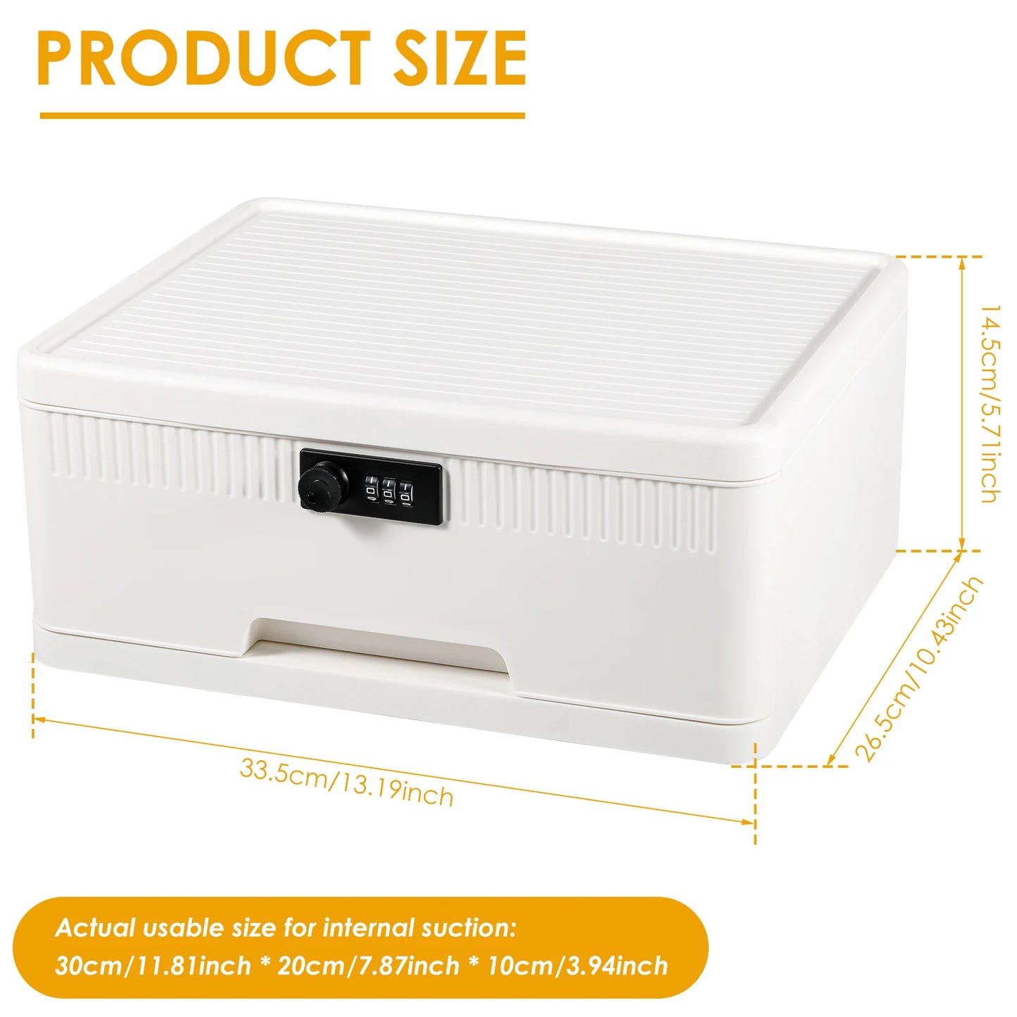 1/2-Layer Safe Box With Digital Password Lock Large Capacity Jewelry Organizer Box for Valuables Privacy Security Protection