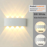 Modern White LED Up/Down Outdoor Wall Lamp