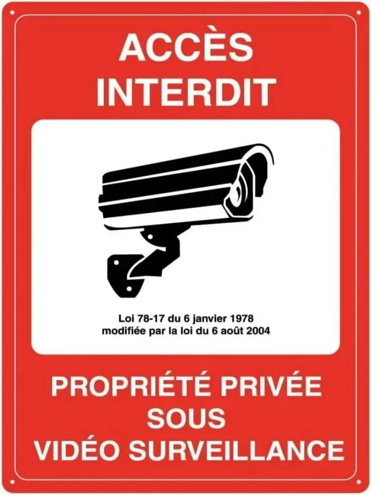 "Heavy Duty Aluminum Security Sign Surveillance Private Property No Trespassing' Warning Plaque for Warehouse