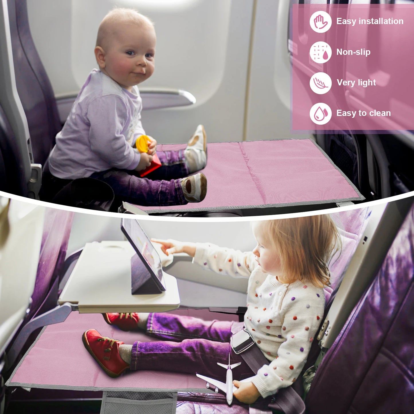 Kids Travel Airplane Bed With Storage Bag Portable Baby Airplane Car Seat Extender Leg Rest Hammock for Children Travel New
