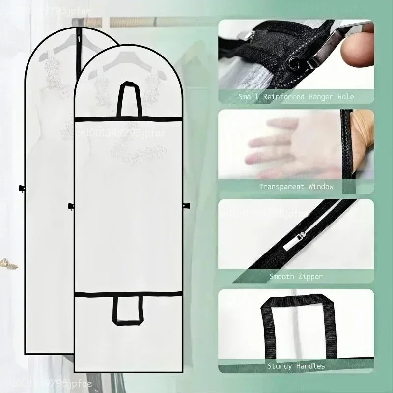 60x180cm Wedding Dress Cover Garment Bags for Dress Jacket Clothes Coat Dustproof Protector Cover Clothes Dust Cover Travel Bag