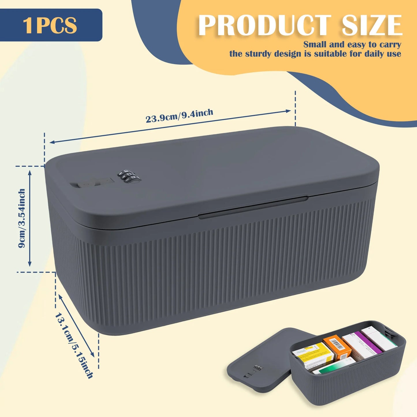 Digital Password Lock Safe Box Medicine Locking Box Portable Passport Files Cash Jewelry Privacy Security Organizer Case