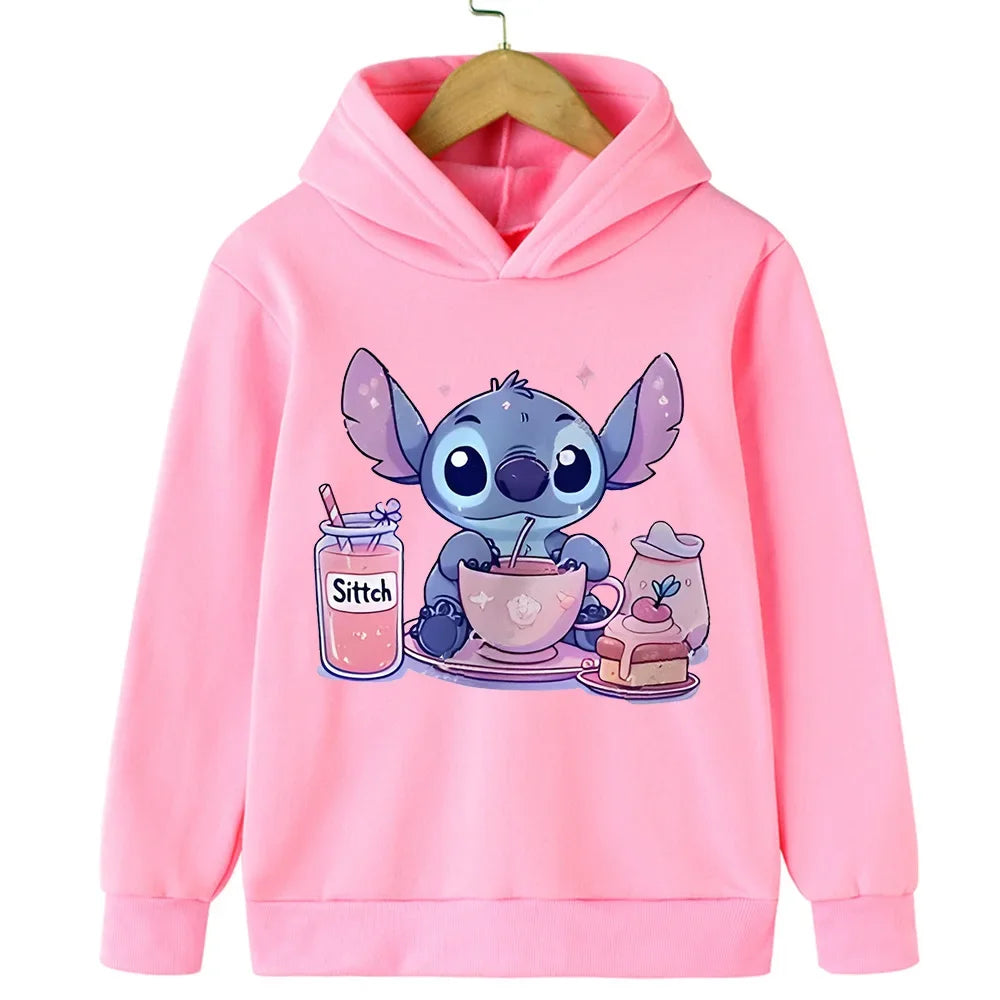 Cute and Kawaii Stitch Children's Clothes for Autumn and Winter Versatile and Fashionable Autumn Winter Sweaters for Boys  Girls