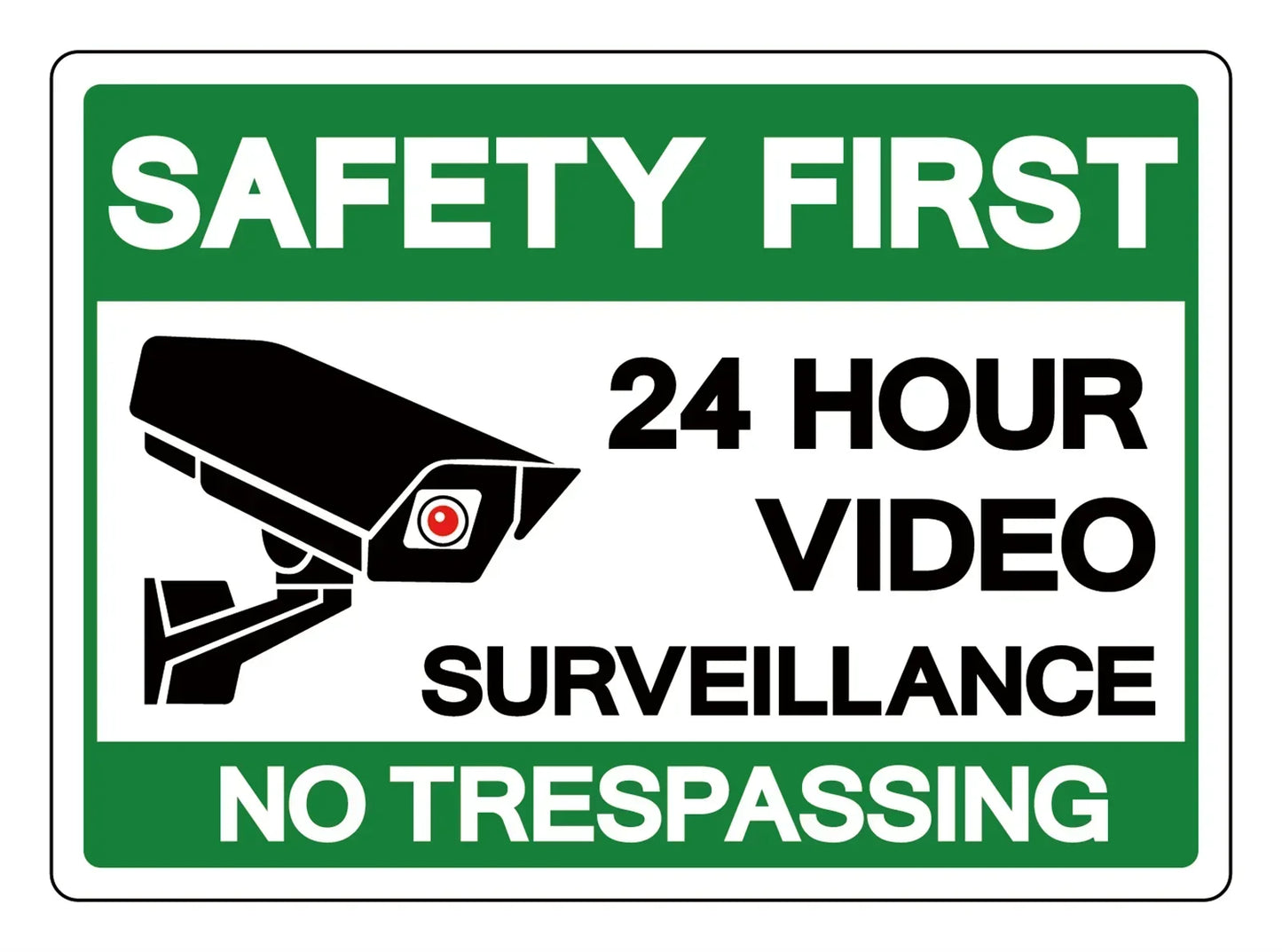 "Heavy Duty Aluminum Security Sign Surveillance Private Property No Trespassing' Warning Plaque for Warehouse