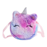 Kids Plush Unicorn Shoulder Bag – Cute Cartoon Handbag