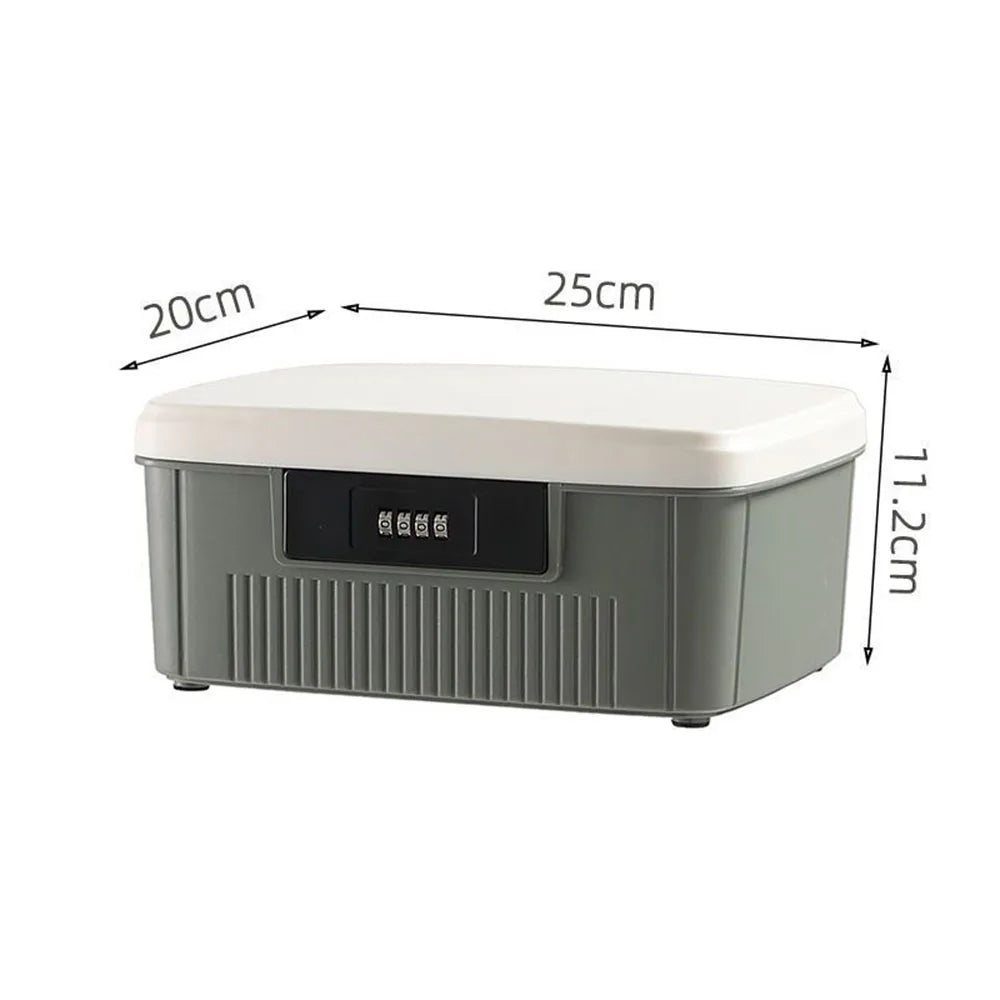 Four Digit Password Lock Safe Box Household Cash Jewelry Privacy Security Storage Box Passport Medicine Portable Organizer Case