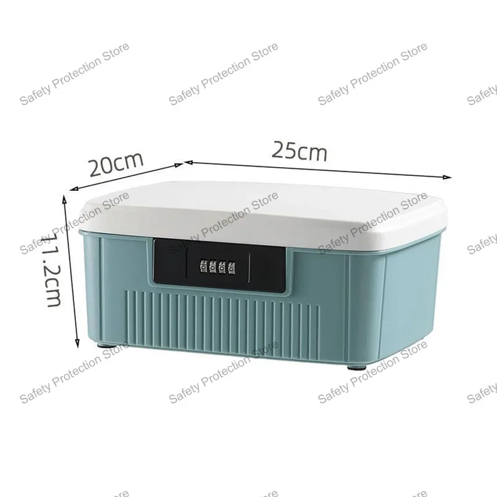 Four Digit Password Lock Safe Box Cash Jewelry Privacy Security Storage Box Household Car Passport Medicine Snack Organizer Case
