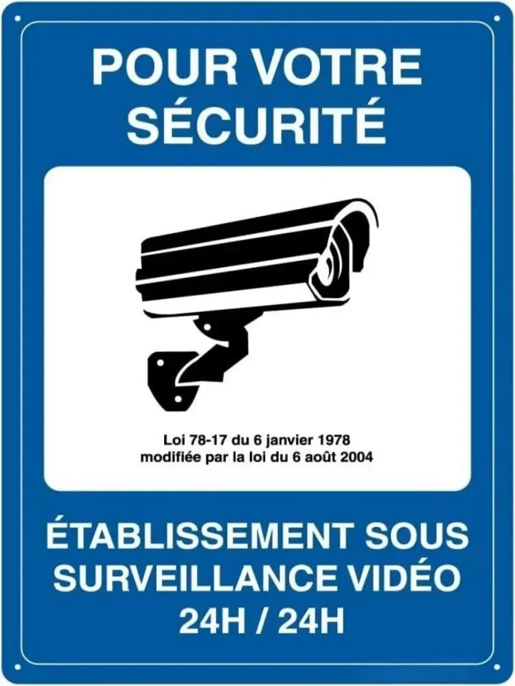 "Heavy Duty Aluminum Security Sign Surveillance Private Property No Trespassing' Warning Plaque for Warehouse