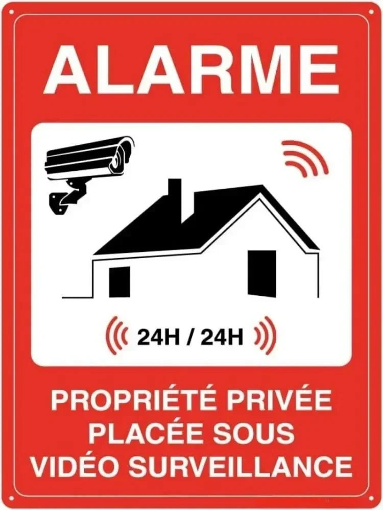 "Heavy Duty Aluminum Security Sign Surveillance Private Property No Trespassing' Warning Plaque for Warehouse